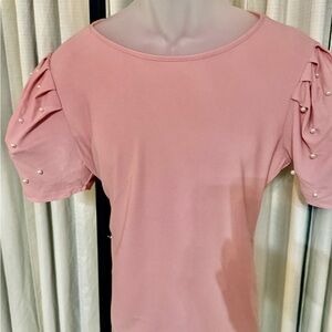 Elegant Pink Puff Sleeve Top